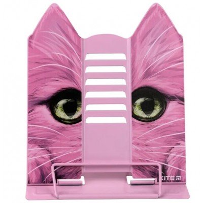 Підставка для книг металева Kite K21-390-01 Cat рожева в коробці