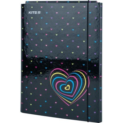 Папка для ручної праці Kite K22-213-01 Hearts на гумці картонна