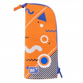 Пенал - підставка 1 відділення YES 532909 Mobi помаранчевий фіолетова блискавка м'який