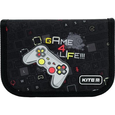 Пенал 1 відділення Kite K22-622-4 Game 4 Life чорний 1/2