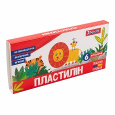 Пластилін 6 кольорів 1Вересня 540512 Zoo Land 120 грам