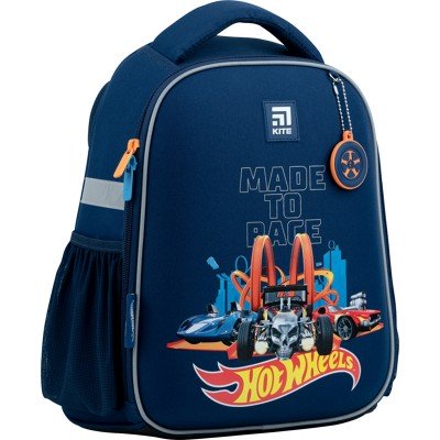 Рюкзак шкільний Kite HW22-555S Education каркасний HotWheels синій + гумовий брелок