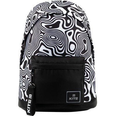 Рюкзак шкільний Kite K22-910М-3 Education Teens чорно-білі розводи + брелок