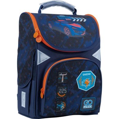 Рюкзак шкільний Kite GO22-5001S-7 Education Racing синій помаранчева змійка короб