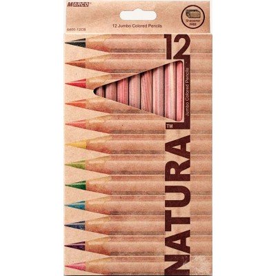Олівці кольорові 12 штук MARCO 6400-12СВ Jumbo Naturale